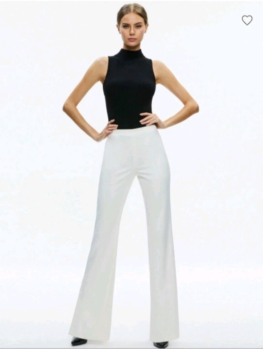 Alice + Olivia Lara Rhinestone Wide Leg Side Slits Pant Size 10 - Picture 4 of 11